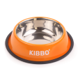 Kibbo Anti Skid Stainless Steel Bowl for Dogs and Cats (Orange) Online Hot Sale