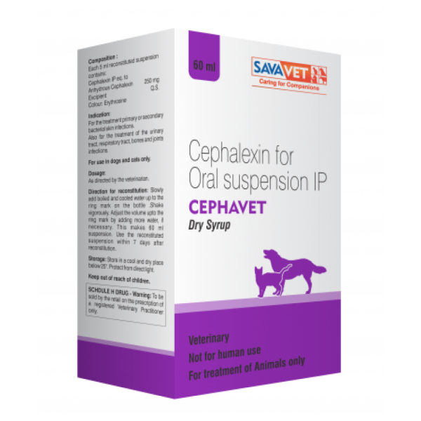 Savavet Cephavet (Cephalexin) Dry Syrup for Dogs and Cats (60ml) For Discount