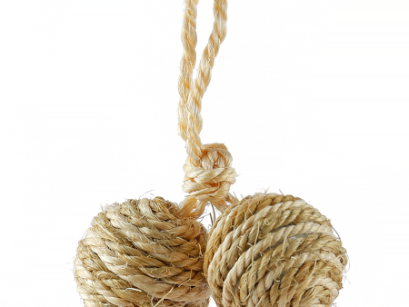 Trixie 2 Sisal Balls on a Rope with Bell Toy for Cats (Brown) Supply