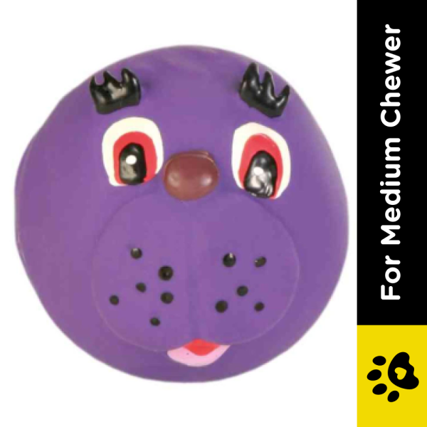 Trixie Animal Faces Latex Ball Toy for Dogs (Purple) Fashion