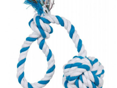 Trixie Playing Rope Loop with Woven in Ball Toy for Dogs (Blue) Supply