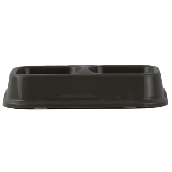 M Pets Plastic Double Bowl for Cats (Brown) Hot on Sale