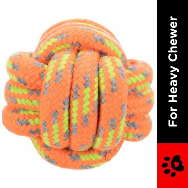 Trixie Rope Ball Toy for Dogs (Orange) For Discount