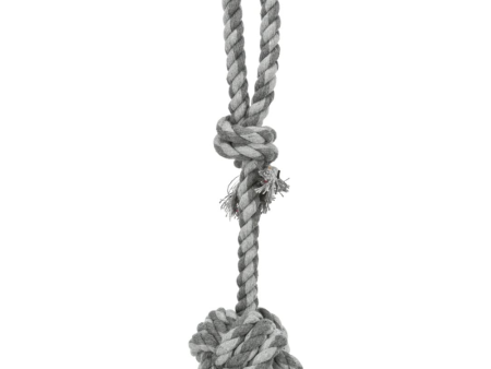 Trixie Playing Rope Loop with Woven in Ball Toy for Dogs (Grey) | For Aggresive Chewers Fashion