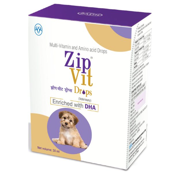 Intas Zipvit Drops Multi Vitamin Supplement for Puppies and Kitten (30ml) Online Sale