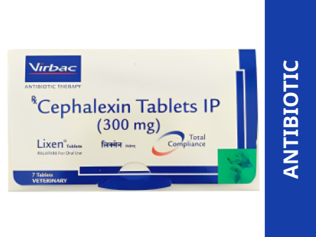 Virbac Lixen Palatab (Cephalexin) for Dogs & Cats (pack of 7 tablets) Online Sale