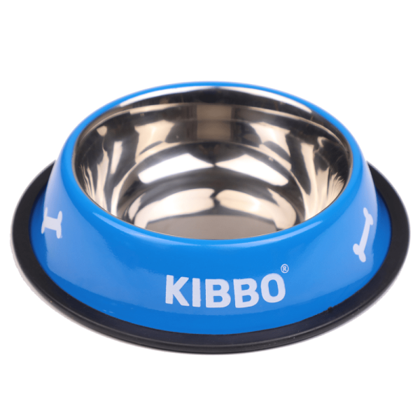 Kibbo Anti Skid Stainless Steel Printed Bowl for Dogs and Cats (Blue) Discount