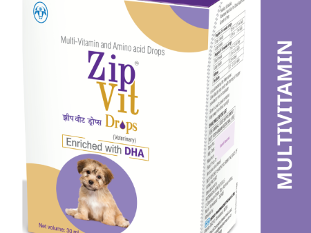 Intas Zipvit Drops Multi Vitamin Supplement for Puppies and Kitten (30ml) Online Sale