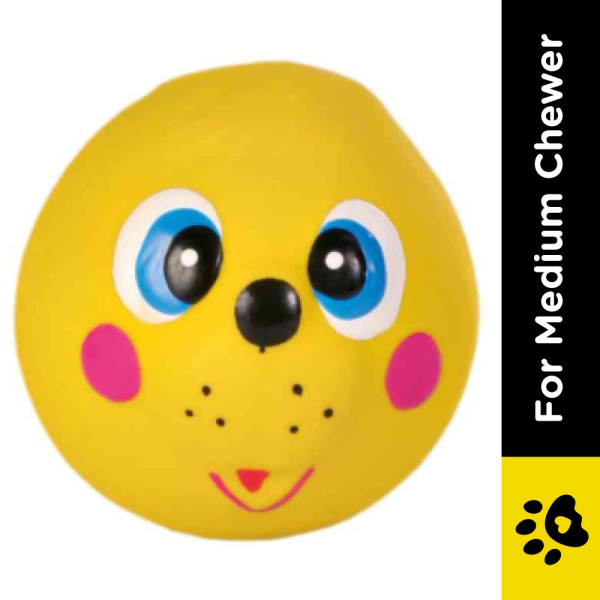 Trixie Animal Faces Latex Ball Toy for Dogs (Yellow) For Cheap