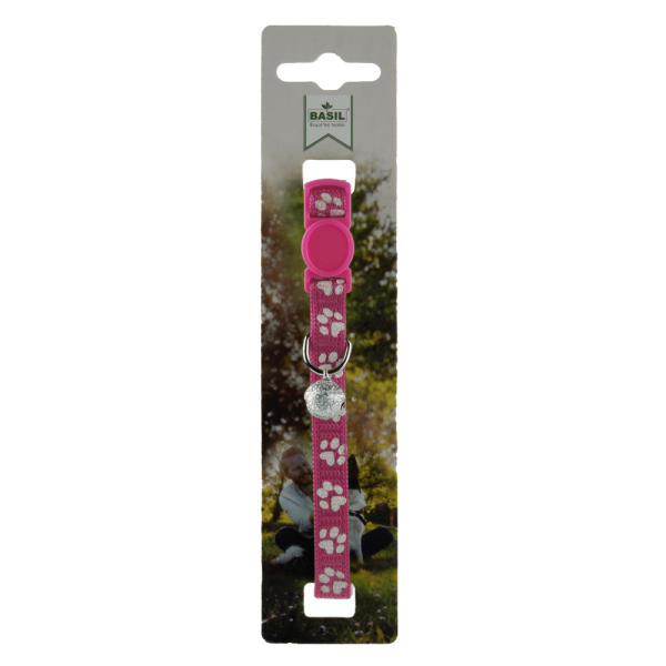 Basil Printed Collar for Cats & Puppies (Pink) Supply