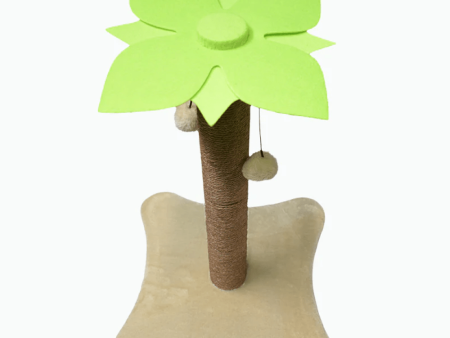 Basil Coconut Tree Toy for Kittens & Cats (Green Brown) For Cheap