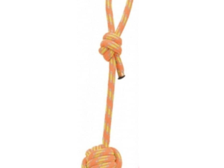 Trixie Playing Rope with Woven in Ball Toy for Dogs (Orange) Online now