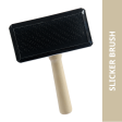 Trixie Slicker Wooden Brush with Brush Cleaner for Dogs and Cats (Black) Discount