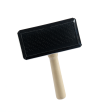 Trixie Slicker Wooden Brush with Brush Cleaner for Dogs and Cats (Black) Discount