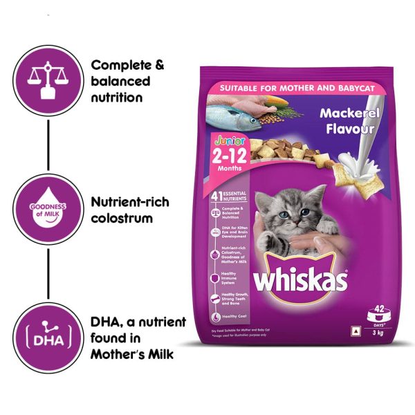 Whiskas Mackerel Flavour Dry Food for Mother and Baby Cat For Cheap