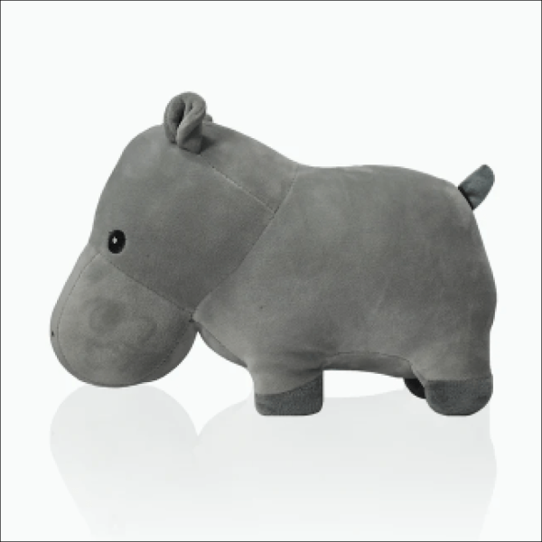 Basil Cuddly Soft Hippo Plush Toy for Dogs and Cats (Grey) Sale