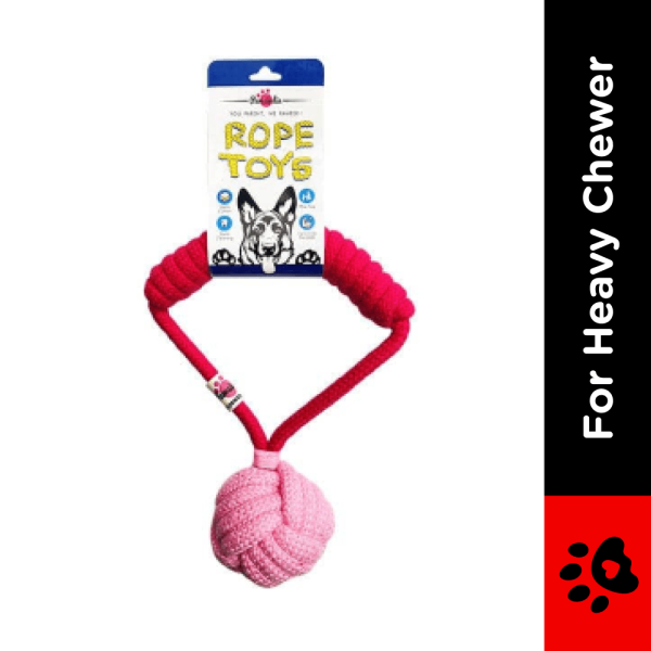 Pawsindia Tug of War Rope Toy for Dogs (Pink) on Sale