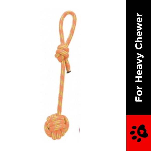 Trixie Playing Rope with Woven in Ball Toy for Dogs (Orange) Online now