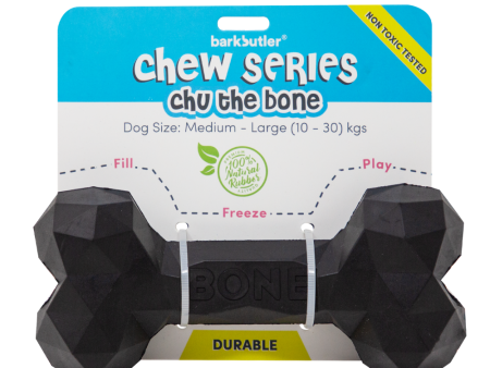 Barkbutler Chu the bone Treat Dispensing Toy for Dogs (Black) Supply