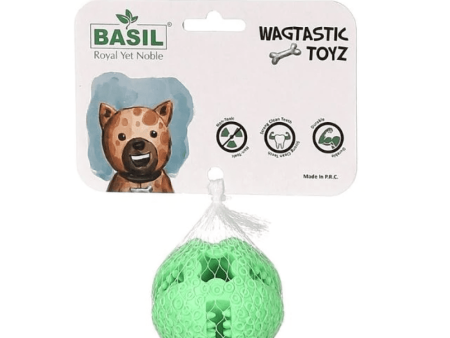 Basil Treat Dispensing Solid Chew Ball Toy for Dogs (Green) Cheap