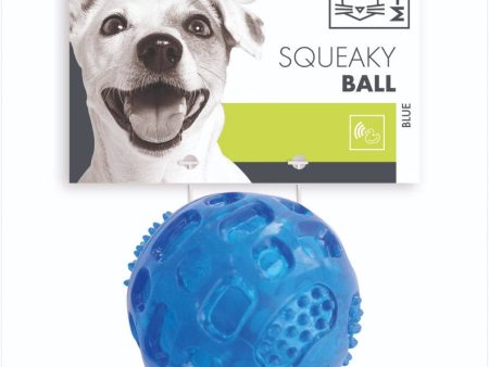 M Pets Squeaky Ball Toy for Dogs (Blue) | For Aggresive Chewers For Sale