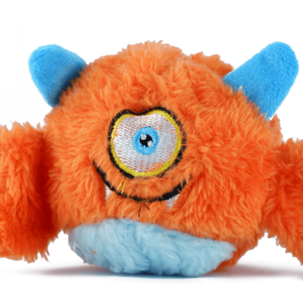 Basil Plush Monster Ball Toy with Squeaky Ball Inside for Dogs and Cats | For Medium Chewers (Orange) For Cheap