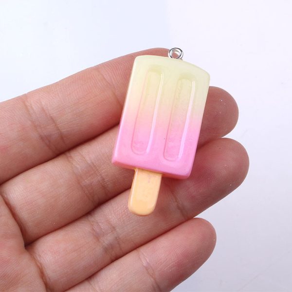 Wholesale 20pcs Resin Gradient Ice Cream Keychains Accessories Online Sale