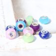 Wholesale 100PCS Acrylic Jelly Cut Surface Solid Color Big Hole Beads Cheap