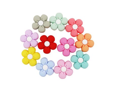 Wholesale 50pcs Teether Silicone Flower Beads Supply