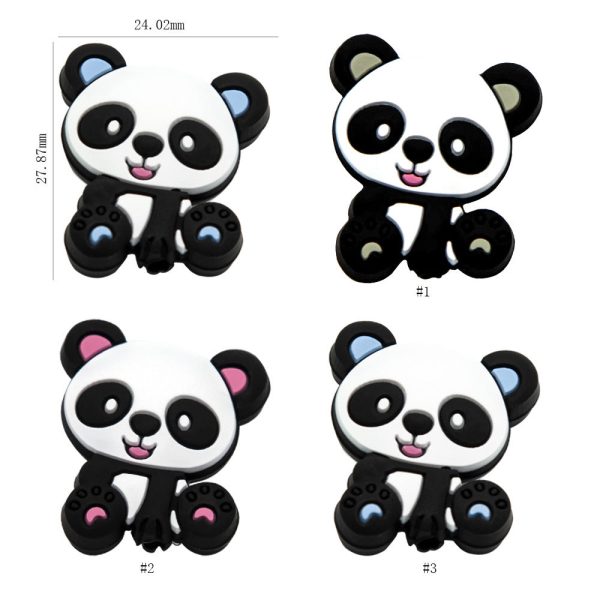 Wholesale 2pcs Silicone Baby Panda Molar Beads Fashion