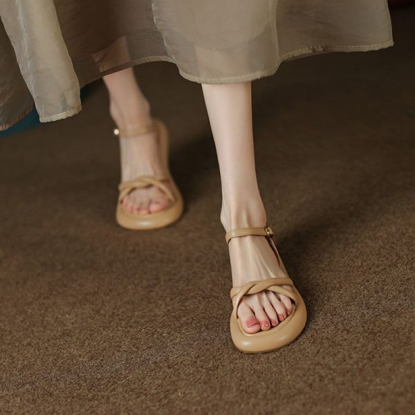 Wholesale PU Simple Cross Sandals Online