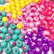 Wholesale 10pcs Acrylic Plus Size Glossy Color Round Skewer Beads For Discount