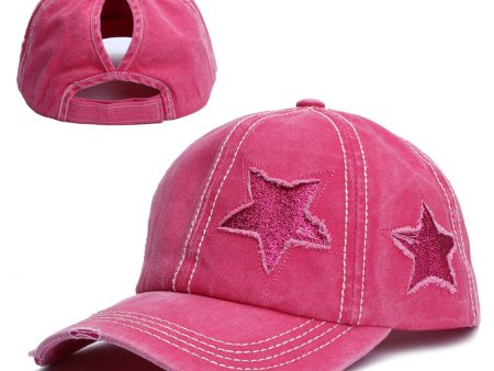 Wholesale Acrylic Fiber Boss Recommend Doing Old Ripped Five-Star Baseball Cap Fashion