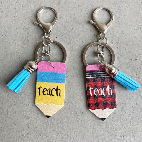 Wholesale 3PCS PACK Leather Pencil Tassels Keychains For Cheap