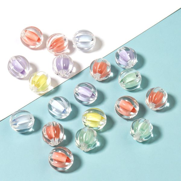 Wholesale 20pcs pack Acrylic Transparent Frosted Various Candy Color Beads on Sale