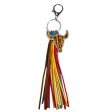 Wholesale 2pcs pack Leather Bull Head Colorful Tassel Ethnic Style Keychain Cheap