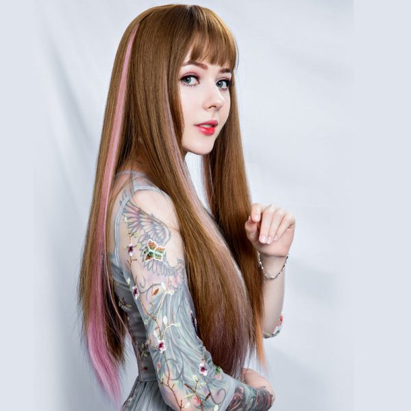 Wholesale Long Hair Gradient Invisible Natural One Piece Straight Hair Clip Wigs Sale