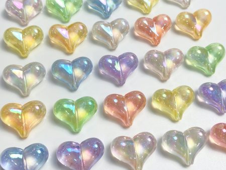 Wholesale 10pcs pack Acrylic Color Plated Mermaid Ji Fart Peach Heart Beads on Sale