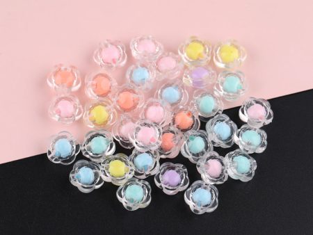 Wholesale 100pcs Transparent Acrylic Plum Blossom Star Butterfly Variety String Beads Online Sale