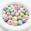 Wholesale 10pcs pack UV Plated Acrylic Check Beads For Cheap