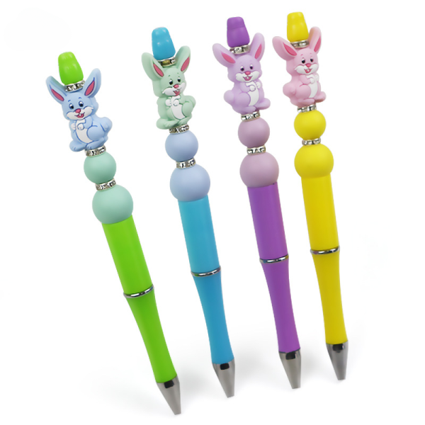 Wholesale 10PCS DIY Handmade Cartoon Rabbit Silicone Bead Pen Fashion