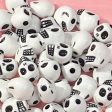 Wholesale 10-13mm Handmade Beaded Material Acrylic Color Black and White Skull Beads Sale