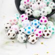 Wholesale 100PCS PACK Football 15MM Silicone Molars Round Beads Online Sale