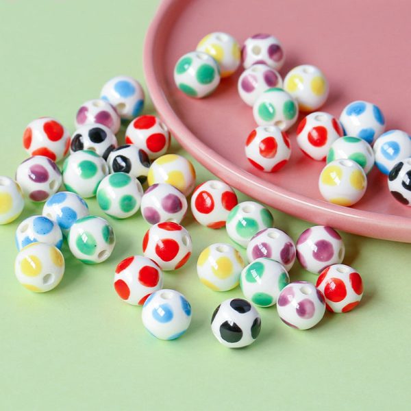 Wholesale 30pcs Color Big Wave Ceramic Round Beads Online now