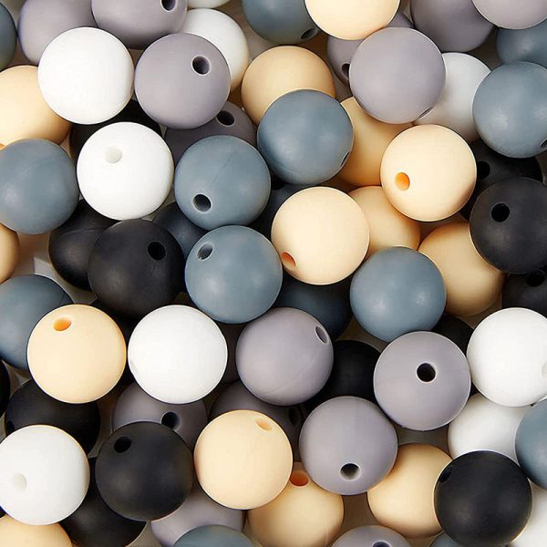 Wholesale 100PCS 15MM  Food Grade Baby Teething Round Silicone Beads on Sale