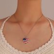 Wholesale American Independence Day Flag Pendant Pentagram Heart Alloy Necklaces Hot on Sale