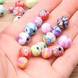 Wholesale 100pcs 6 8 10mm Mixed Color Soft Pottery Perforated Colorful Flower Beads Fashion