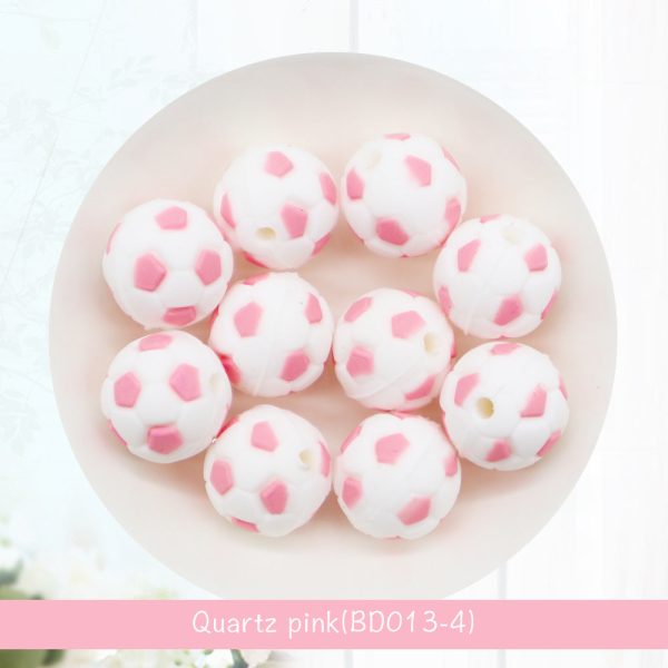 Wholesale 100PCS PACK Football 15MM Silicone Molars Round Beads Online Sale