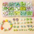 Wholesale 30pcs Fresh Green Ceramic Lovely Flower Butterfly Heart Scatter Beads Sale