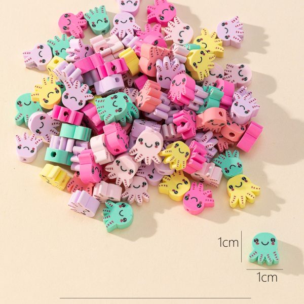 Wholesale 100pcs pack Cartoon Cute Octopus Shape Soft Pottery Sliced Beads Online now